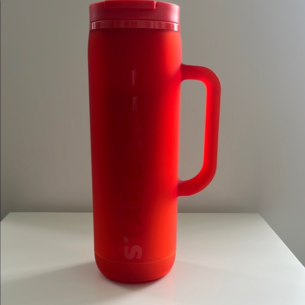 NWT Starbucks Handle Bottle Neon Coral